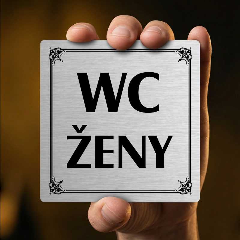 WC ženy, 100x100mm, stříbrná, Nebraska